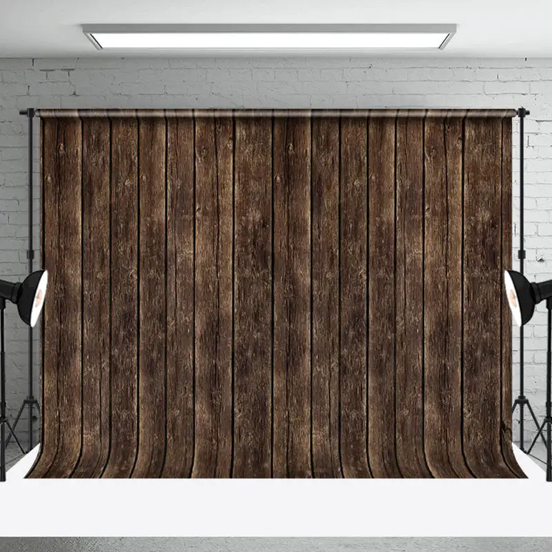 Dark Brown Vintage Wood Grain Backdrop For Photo - Aperturee