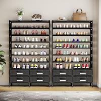 Tribesigns 10 Tier Shoe Rack Organizer with 4 Bins Drawers for Closet Entryway, Holds 50 Pairs of Shoes shoe rack organizer S...