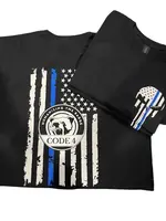 CODE 4 Thin Blue Line T-Shirt - Breathable Streetwear Tee