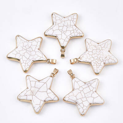Electroplate Synthetic Turquoise Pendants