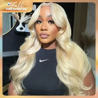 [30 Inch For Only $119]Tuneful 613 Blonde Body Wave Wig 13x6 Lace Front Wig P4/27 Ombre Pre Plucked Lace Frontal Human Hair 9...