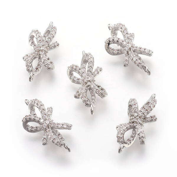 Brass Micro Pave Cubic Zirconia Links