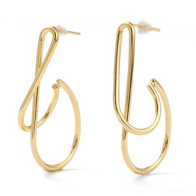 Brass Half Hoop Earrings