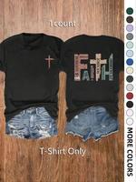 Women's Letter Print Round Neck Tee, Casual Short Sleeve Crew Neck Graphic Tees T-shirt for Summer, Fashion Women's Top for D...