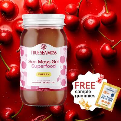 True Sea Moss Cherry Irish Sea Moss Gel – Rich in Essential Minerals & Vitamins – supports overall wellness and vitality