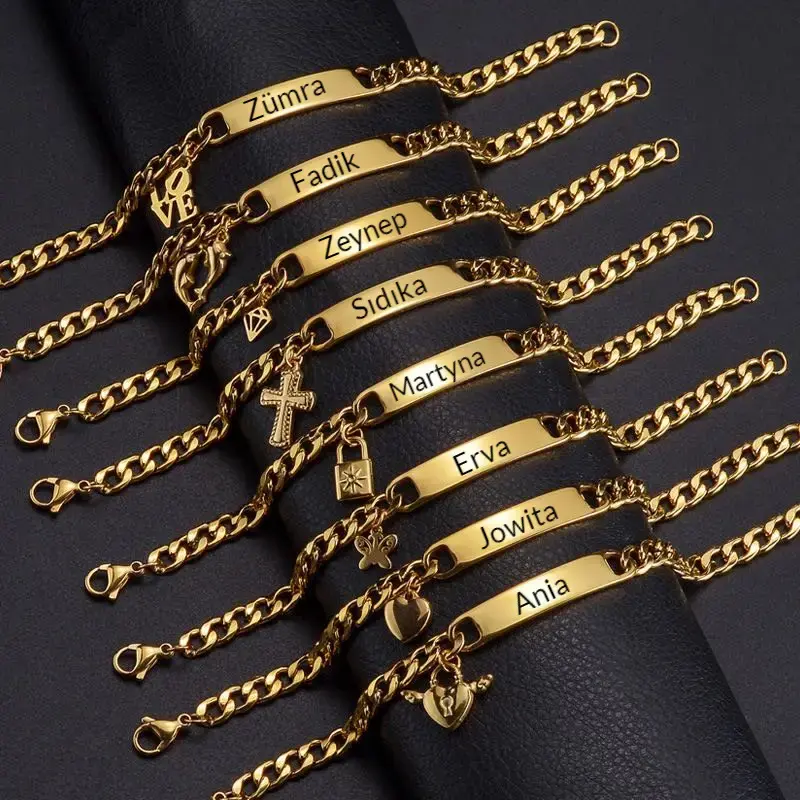 Custom DIY Lettering Name Titanium Steel Glossy Rose Butterfly Fish, For Men Women Mothers,Relatives,Holiday,Birthday,Wedding...