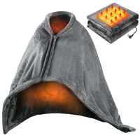 Portable Heated Blanket Shawl, USB Heated Blanket Shawl 59'' x 33.5'' Wearable Electric Blanket Small without Battery Pack Ad...