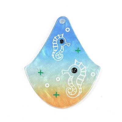 Marine Organism Series Fan Shape Acrylic Pendants
