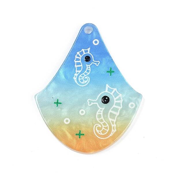 Marine Organism Series Fan Shape Acrylic Pendants