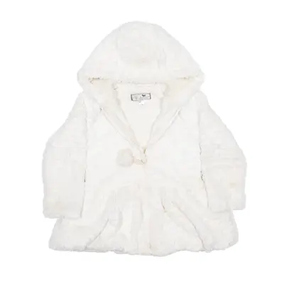 WIDGEON Faux Fur Coat Cream Girls 6 Years