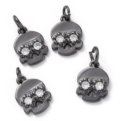 Brass Micro Pave Cubic Zirconia Charms