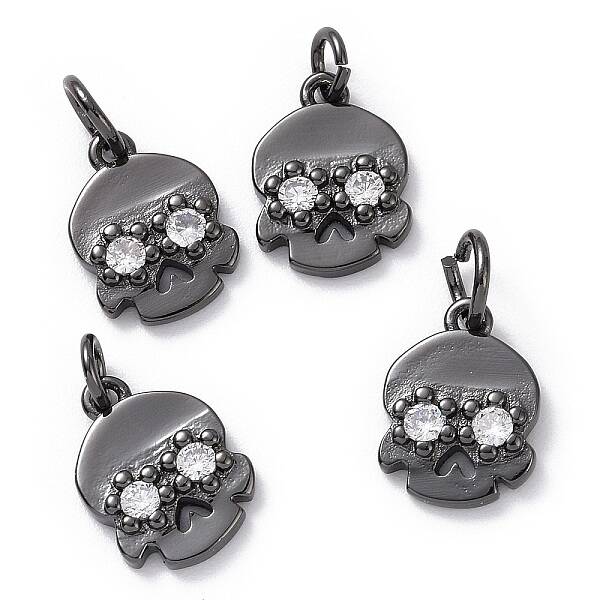 Brass Micro Pave Cubic Zirconia Charms