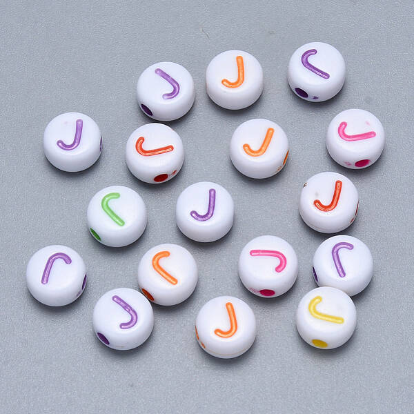 Craft Acrylic Horizontal Hole Letter Beads