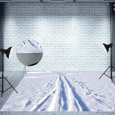 Winter Messy Wheel Mark Field Scene Fabric Floor Mat - Aperturee