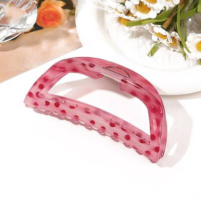 Polka Dot Pattern Plastic Claw Hair Clips