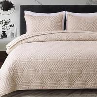 Soft Quilt Set for All Seasons,Ultrasonic Geometric Bedding Set, Lightweight Reversible Bedspread, Coverlet, Bed Cover with P...