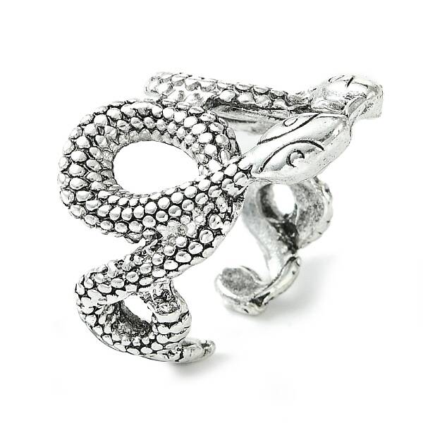 Double Snake Alloy Open Cuff Rings