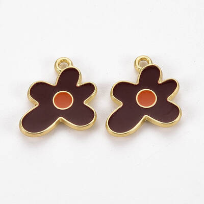 Rack Plating Light Gold Alloy Enamel Pendants