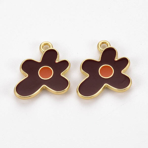 Rack Plating Light Gold Alloy Enamel Pendants