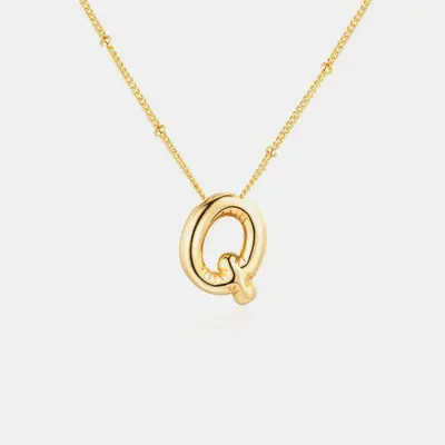 18K Gold Letter Pendant Necklace