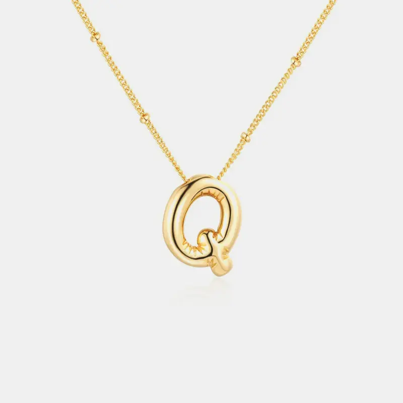 18K Gold Letter Pendant Necklace