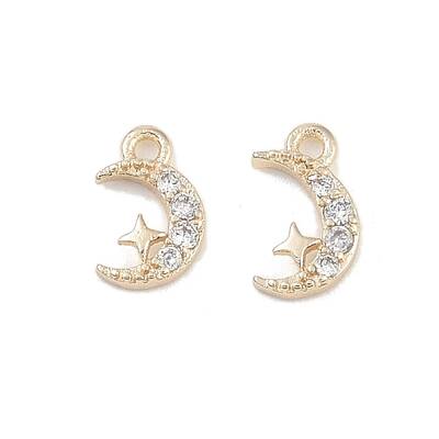 Brass Micro Pave Clear Cubic Zirconia Pendants