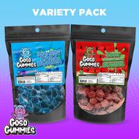 Goso Gummies Sour Blue Razz Bombs + Sour Watermelon Bombs Duo Pack - Viral Gushers 12oz