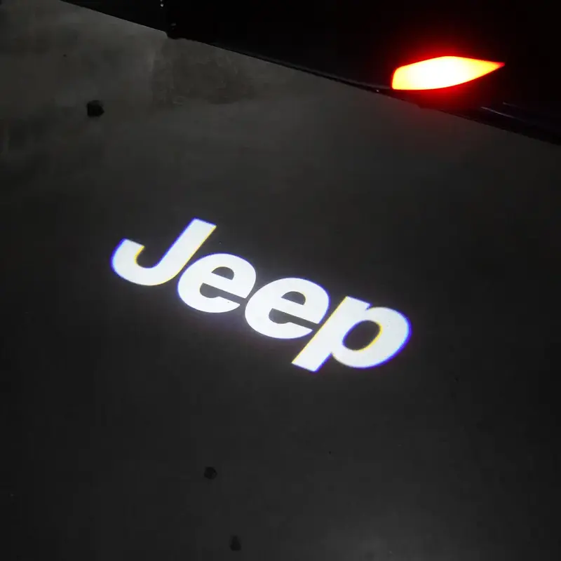 2pcs Universal JEEP Car Door Welcome Light, Carbon Fiber Style LED Projector Logo Light, Easy Installation, Durable & Waterpr...