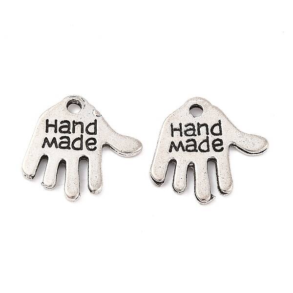 Tibetan Style Alloy Hand Carved Word Hand Made Charms