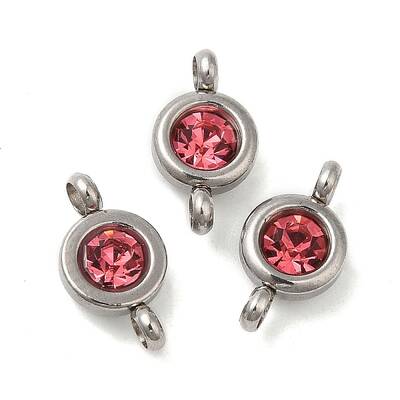 304 Stainless Steel Single Rhinestone Connector Charms