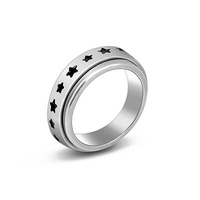 Non-Tarnish Stainless Steel Rotating Finger Ring