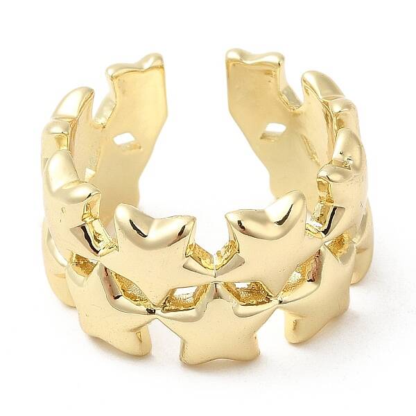 Brass Star Open Cuff Rings