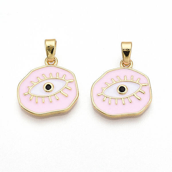 Brass Micro Pave Cubic Zirconia Pendants