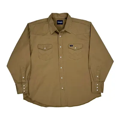 Wrangler Shirt - 2XL Brown Cotton