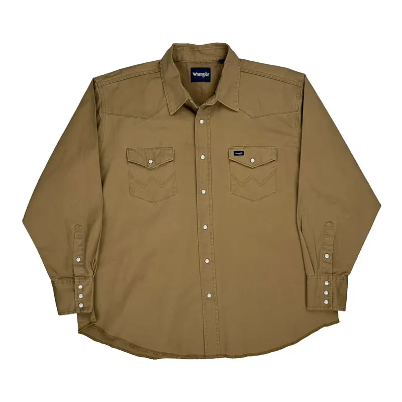 Wrangler Shirt - 2XL Brown Cotton