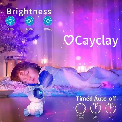 Cayclay Astronaut Star Nebula Projector - 4-Color Galaxy Projector for Bedroom, LED Night Light Aurora Projector with  Remote...