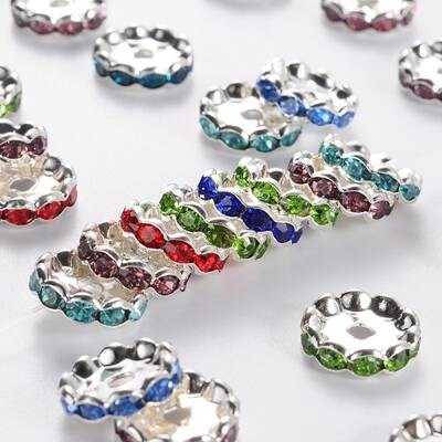 Brass Grade A Rhinestone Spacer Beads