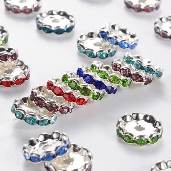 Brass Grade A Rhinestone Spacer Beads
