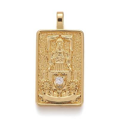 Brass Micro Pave Clear Cubic Zirconia Pendants