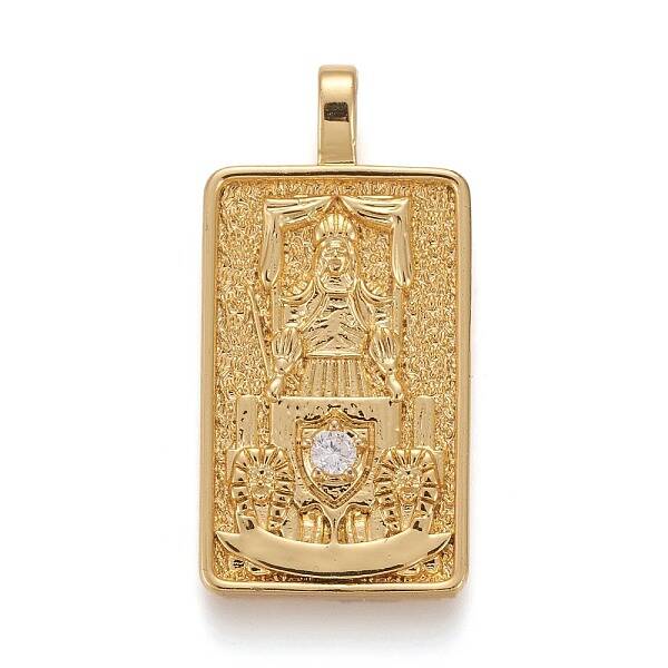 Brass Micro Pave Clear Cubic Zirconia Pendants