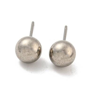 Tarnish Resistant 304 Stainless Steel with 201 Stainless Steel Smooth Round Ball Stud Earring Findings