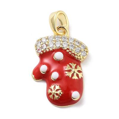 Christmas Theme Brass Micro Pave Cubic Zirconia Pendants