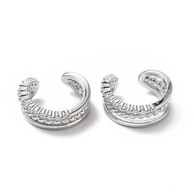 Clear Cubic Zirconia Cuff Earrings