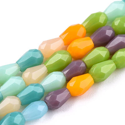 Opaque Solid Color Glass Beads Strands
