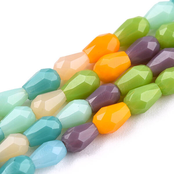 Opaque Solid Color Glass Beads Strands