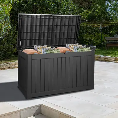 Yitahome 230/30/120 Gallon Deck Box Outdoor Storage Box, Waterproof Resin Package Delivery and Storage Box with Lockable Lid ...