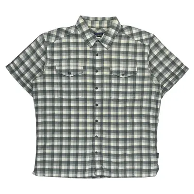 Patagonia Checked Short Sleeve Shirt - Large Grey Cotton