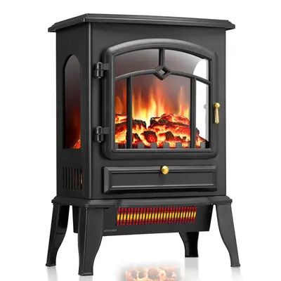 R.W.FLAME 26-inch 3D Infrared Classic 1500W Electric Fireplace Stove, Freestanding Fireplace Heater,Thermostat, Overheating P...