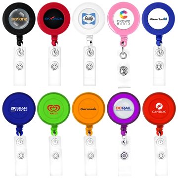 250 Custom Round Retractable Badge Holder - 30-inch