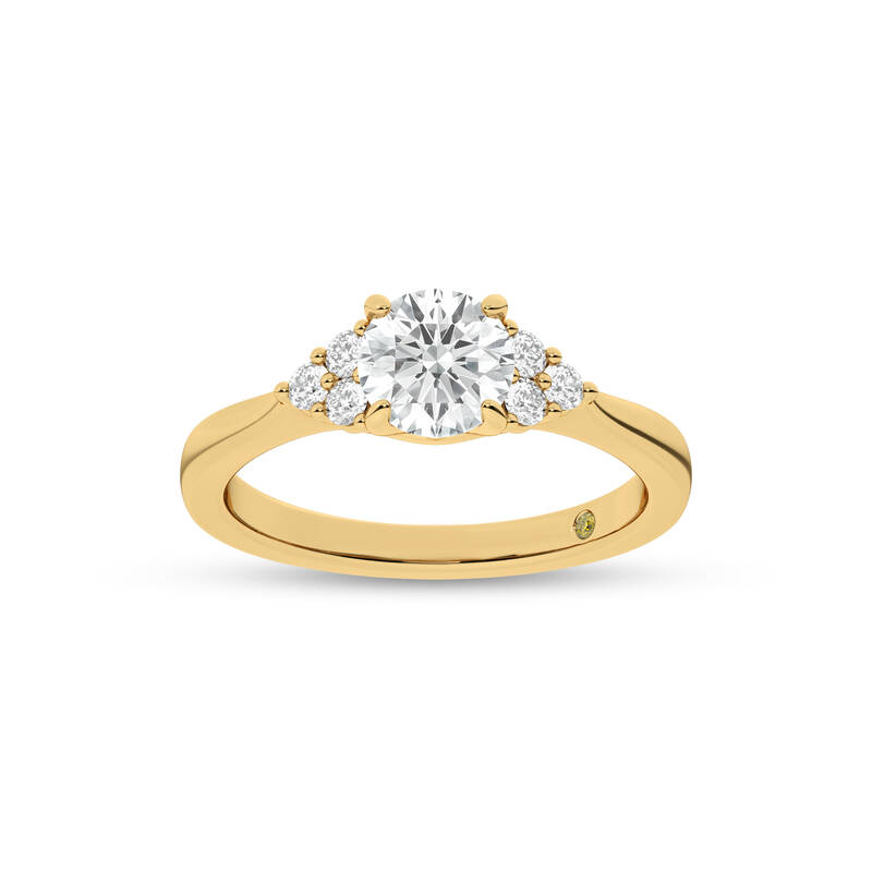 Eldra Illusion Trilliant Round Lab Grown Diamond Engagement Ring | 10K Yellow Gold 1 3/4 CT. TW.